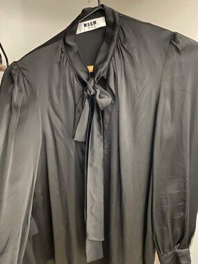 Msgm black satin blouse size small